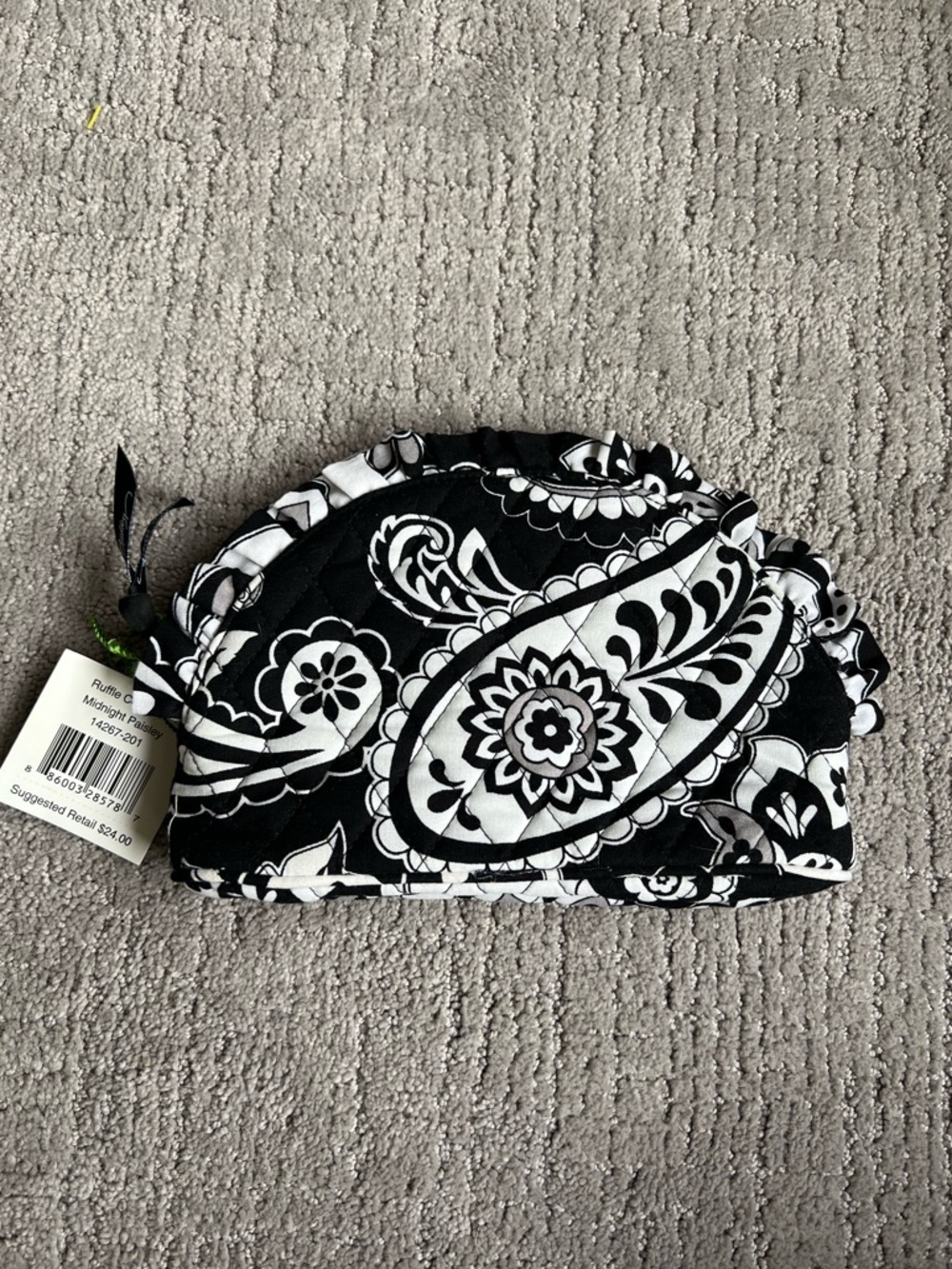 Vera Bradley Ruffle Cosmetic Bag, Midnight Paisley